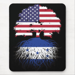 Honduras Honduran American USA Tree Roots Flag Muismat