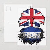 Honduras Honduran - Brits - vlag over boomstammen Briefkaart (Voorkant / Achterkant)