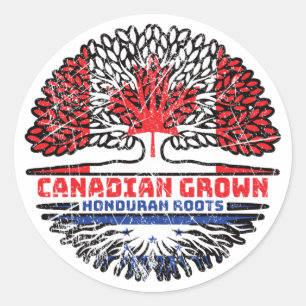 Honduras Honduran Canadian Canada Tree Roots Flag Ronde Sticker