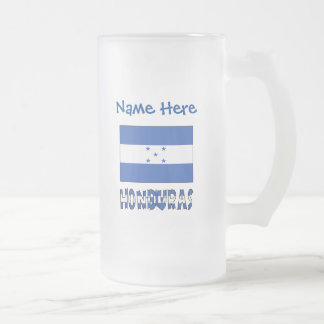 Honduras Hondurese Vlag Blauw Personalisatie Matglas Bierpul