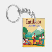  Honduras INTIBUCA Retro poster Sleutelhanger (Voorkant Links)