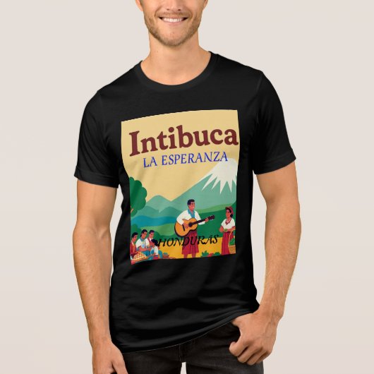  Honduras INTIBUCA Retro poster Tri-Blend Shirt (Voorkant)