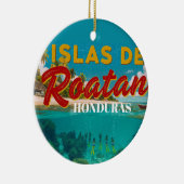  Honduras ISLAS DE ROATAN Retro poster Keramisch Ornament (Rechts)