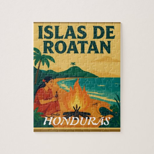 Honduras ISLAS DE ROATAN Retro poster Legpuzzel (Verticaal)