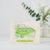 Honduras kaart briefkaart (Staand voorkant)