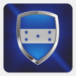 Honduras Metallic Emblem Vierkante Sticker