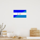 honduras nicaragua - symbool van een half vlaggenl poster (Keuken)