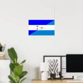 honduras nicaragua - symbool van een half vlaggenl poster (Thuiskantoor)