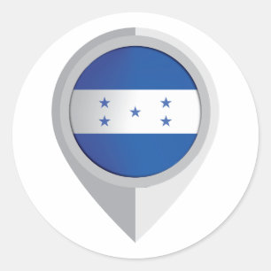 Honduras Pin Locatie Vlag Ronde Sticker