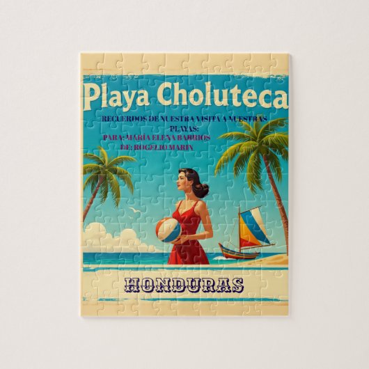  Honduras PLAYAS CHOLUTECA Retro poster Legpuzzel (Verticaal)