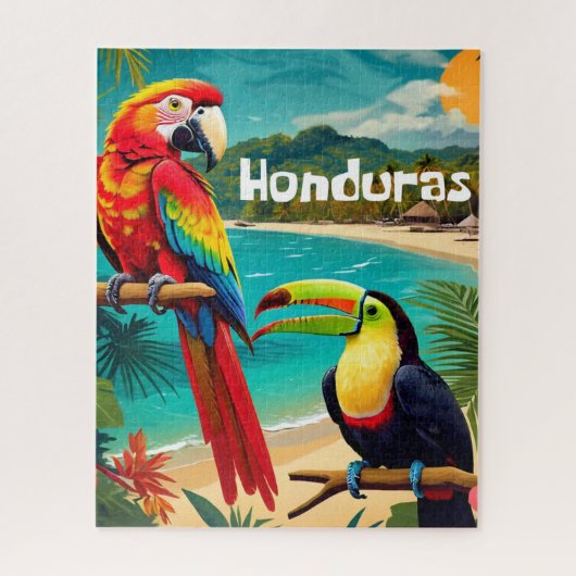 Honduras Reizen Retro Poster Legpuzzel (Verticaal)