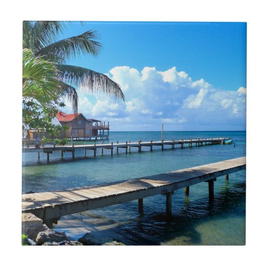 Honduras - Roantan Beach Tegeltje (Voorkant)