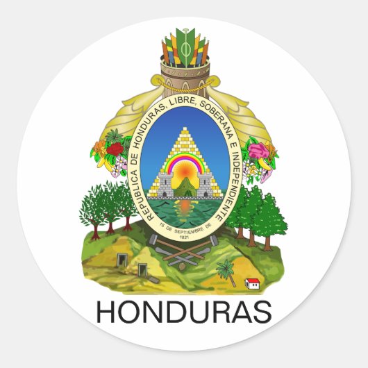 Honduras Ronde Sticker (Voorkant)