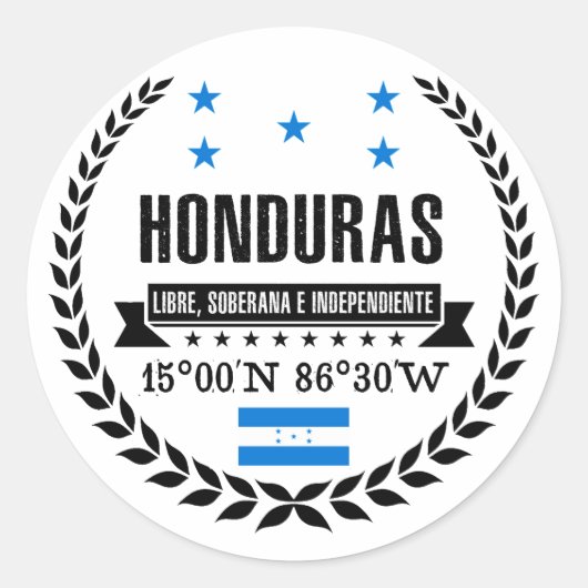 Honduras Ronde Sticker (Voorkant)