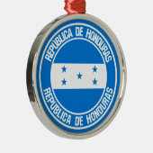 Honduras Round Emblem Metalen Ornament (Rechts)