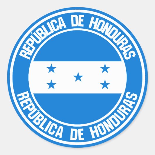 Honduras Round Emblem Ronde Sticker (Voorkant)