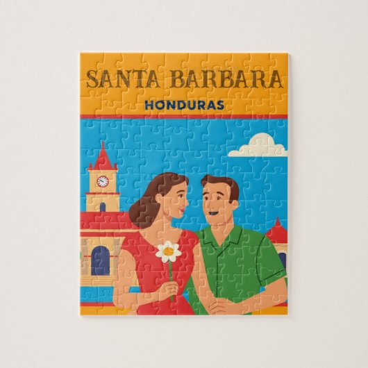  Honduras Santa Barbara Retro poster Legpuzzel (Verticaal)