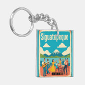 Honduras SIGUATEPEQUE Retro poster Sleutelhanger (Voorkant Links)