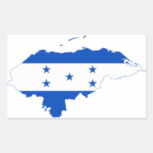 Honduras Vlag Kaart HN Rechthoekige Sticker