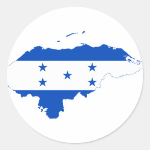 Honduras Vlag Kaart HN Ronde Sticker