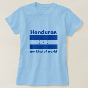Honduras Vlag + Kaart + Tekst T-shirt