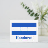 Honduras vlag met naam briefkaart (Staand voorkant)