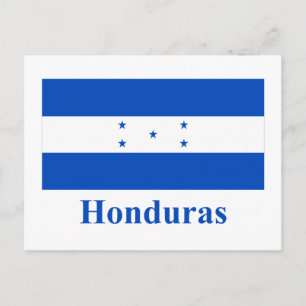 Honduras vlag met naam briefkaart