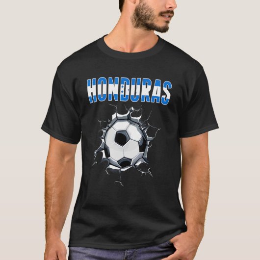 Honduras Voetbal - Honduras Football in Cracke T-shirt (Voorkant)