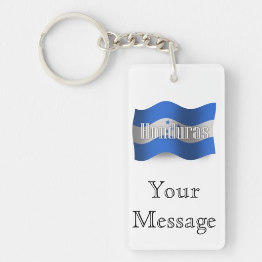 Honduras Waving Flag Sleutelhanger (Voorkant)