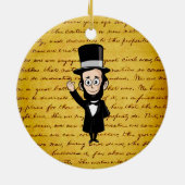 Honest Abe en Zijne Gettysburg Adres Keramisch Ornament (Achterkant)