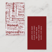 Honest Open Willing Visitekaartje (Voorkant / Achterkant)