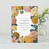 Honey Amber, Caramel Rose & Soft Marzipan Wedding Kaart (Staand voorkant)