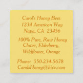 Honey and Flowers Fresh Honey Apiary Visitekaartje (Achterkant)