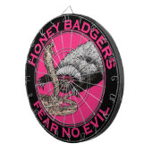 Honey Badger Angst voor schaamte Funny Badass Slog Dartbord (Voorkant Rechts)