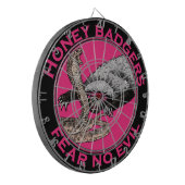 Honey Badger Angst voor schaamte Funny Badass Slog Dartbord (Voorkant Links)