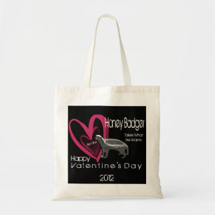 Honey Badger Be Mine Valentijnsdag Canvas tas
