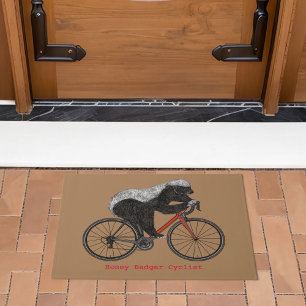 Honey Badger Cycling Funny Animal Cyclist Humor Deurmat