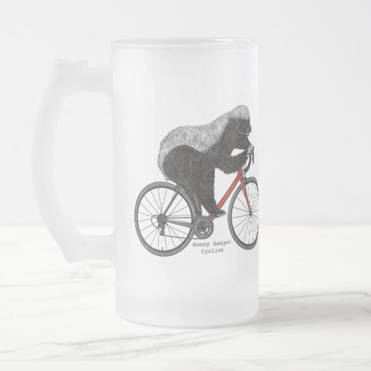 Honey Badger Cycling Funny Badass Bicycle Slogan Matglas Bierpul (Links)