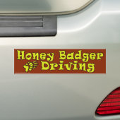 Honey Badger Driving Bumpersticker (Op auto)