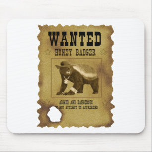 Honey Badger Gezocht Poster Muismat