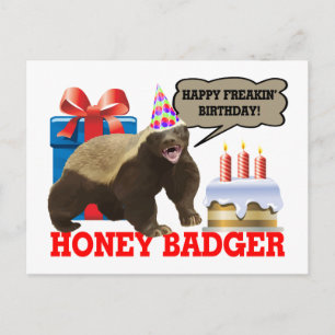 Honey Badger Happy Freakin' Birthday Briefkaart