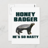 Honey Badger Hij is zo onnozel Briefkaart (Voorkant / Achterkant)