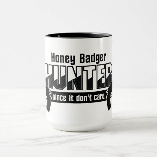 Honey Badger Hunter mug - choisir style et couleur (Centre)