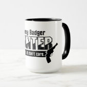 Honey Badger Hunter mug - choisir style et couleur (Devant droit)