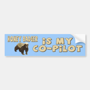 Honey Badger is mijn medepiloot Bumpersticker