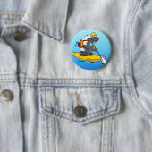 Honey Badger kanoën in een rivier Ronde Button 5,7 Cm (In situ)