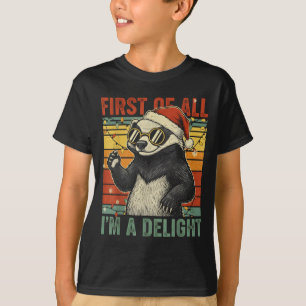 Honey Badger Kerstmis Allereerst Ben Ik Een Genot T-shirt