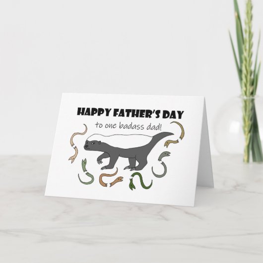 Honey Badger naar een Badass Pap Funny Vaderdag Kaart (Voorkant)