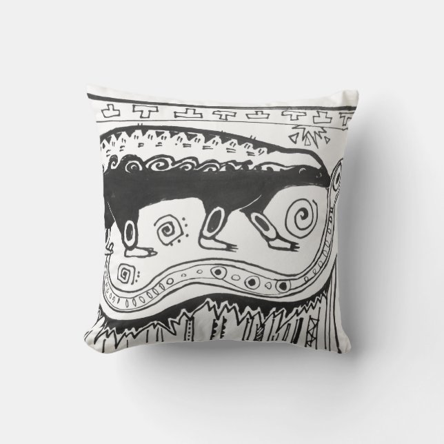 Honey Badger Pillow Aztec Kussen (Voorkant)