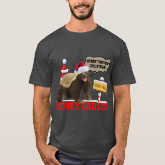 Honey Badger Prettig Kerstfeest T-shirt